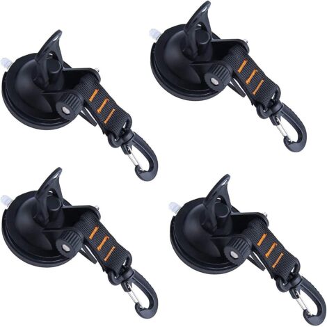 4pcs Ventouse Pour Des Cabosse Voiture, Ancre  Ventouse Avec Fixation Du Crochet D'arrimage Pour Tentes Latral De Voiture Accessoire De Bche De Ca