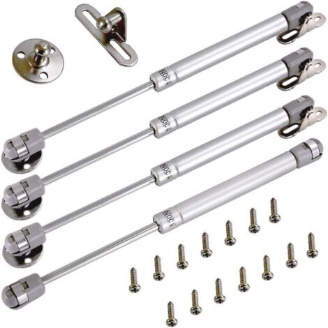 4pcs Vérins à Gaz 150N / 15kg. 270mm pour Levage de Porte et Armoire. Avec Vis Incluses