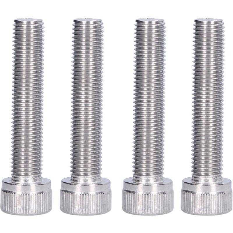 4Pcs Vis à tête hexagonale en acier inoxydable A2 1.25mm Quincaillerie de fixation à pas fin M10x50