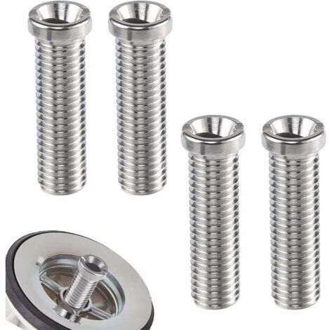 4PCS Vis pour Panier d'évier Acier Inoxydable 30mm M12 Vis de Bonde en Acier Évier Panier Vis pour Bouchon de Crépine de Lavabo -Argent