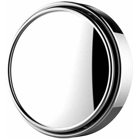 4pcs voiture mini rond angle mort miroir auxiliaire miroir 360 ° rotatif grand angle argent (placage)