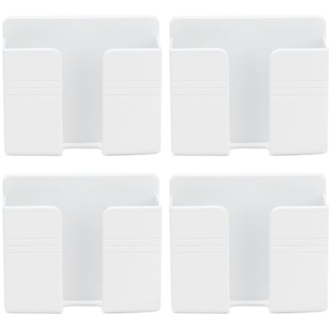 4pcs Wall Mounted Storage Shelf Punch Free Wall Remote Control Mobile Phone Charging Base StandHorizontal Stripe