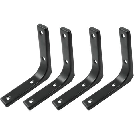 (4pcs) Wall Shelf Bracket, Matte Black Metal Bracket, Kitchen Decor Bracket, Heavy Duty Bracket, Storage Rack-Wall Shelf