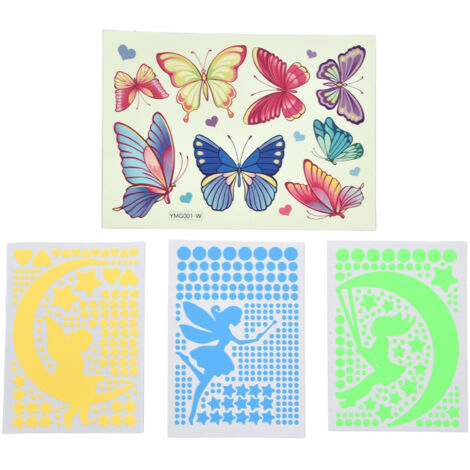 4Pcs Wall Stickers PVC Material Self Adhesive Luminous Design Cute Exquisite Wall Paper Decor