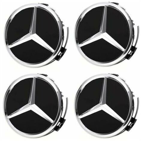 4PCS Wheel Center Caps Compatible-75BZ-Black for Mercedes Benz, 75mm/2.95 ABS Car Wheel Hub Caps Hub Cover