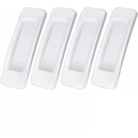 4pcs White Self-adhesive Sliding Door Handle, Non-perforated Stick-on Window Handle, Sliding Sliding Door Handle