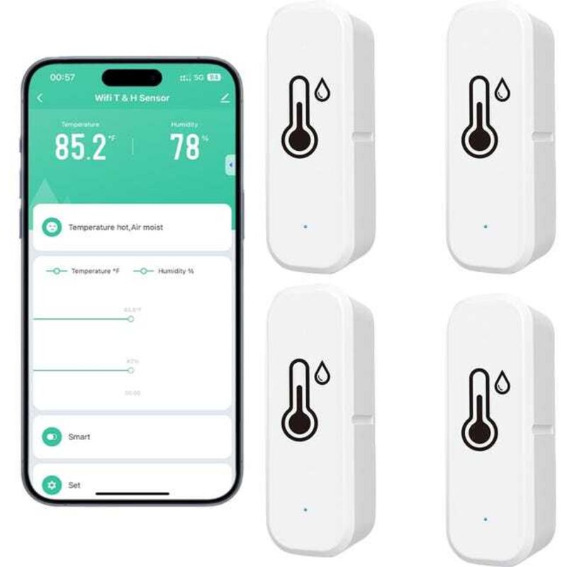 Image of 4pcs WiFi Smart Thermometer Hygrometer, Wireless&hellip;