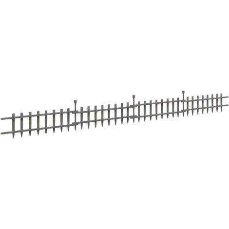 4PCs Wooden Garden Fencing Landscape Edging, Grey
