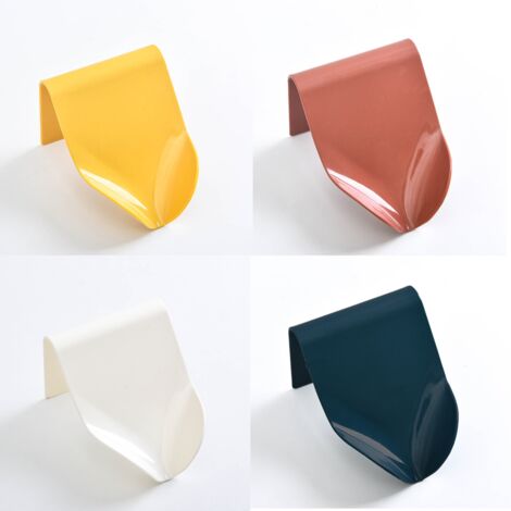 4pcs(White+Blue+Yellow+Red) Kitchen Bathroom Shower Soap Dish,Soap Holder Self Draining Soap Dish Wall Mounted Plastic Soap Holder