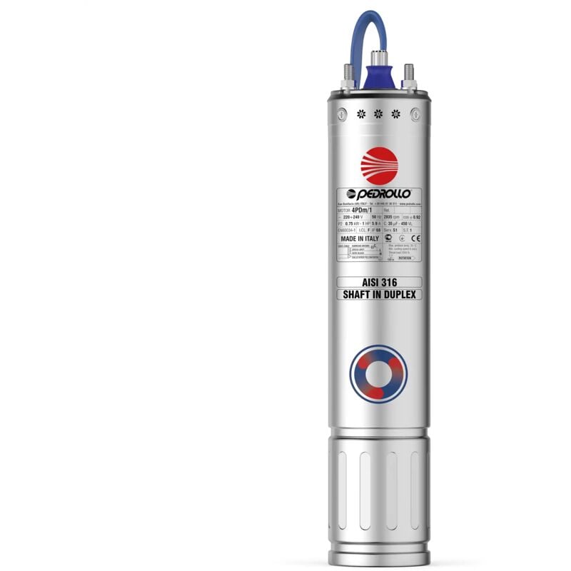 Pedrollo - 4PDm / 1,5 Moteur monophasé - 4' 1,5 hp rembobinable