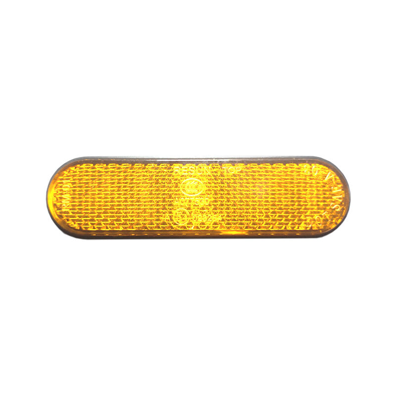 4Pièces 100 x 24 x 8mm catadioptre moto E4 Jaune arrière réflecteur Réflecteur autocollant Arrière Autocollant Réflecteur Oeil de Chat pour moto vélo