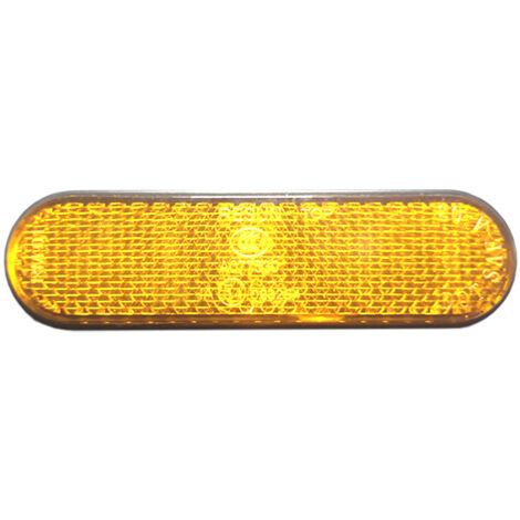 4 Catadioptres Autocollants Jaunes E4 - 96x24mm | Réflecteurs Pour Moto, Vélo, Scooter - Sécurité Nuit