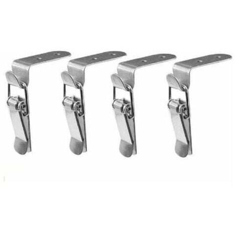 4Pièces Fermeture à bascule,Fermeture a Levier Fermeture à Ressort Loquet Bascule en Acier Inoxydable Pour Coffre à Outils,Levier de verrouillage,Tiroir,boîte à outils, placard, armoire, boîte (4PCS)