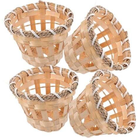 4pièces Lampes Tissées Abat-jour Miniatures Pour Guirlandes Lumineuses Décoration Intérieure Naturelle Et Chaleureuse
