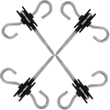 4pièces Poignées De Clôture Électrique à Vis Isolateurs Résistants Aux Intempéries Accessoires Pour Installation Ferme Connecteurs Réutilisables Avec Double Crochet Montage Sécuris