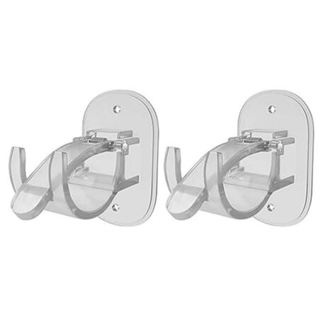 4PièCes Supports de Tringle à Rideau Sans PerçAge Supports de Tringle à Rideau Crochets de Tringle à Rideau Auto-AdhéSifs RéGlables