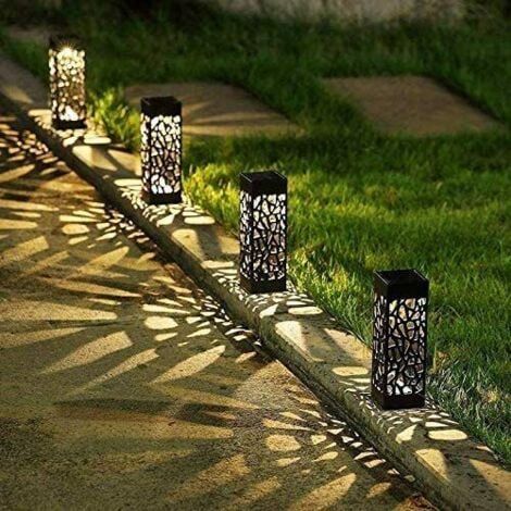 GARDEN MILE 4pk Garden Solar Lights, LED Lighting Silhouette Garden Solar Stake Light � 4 Pack