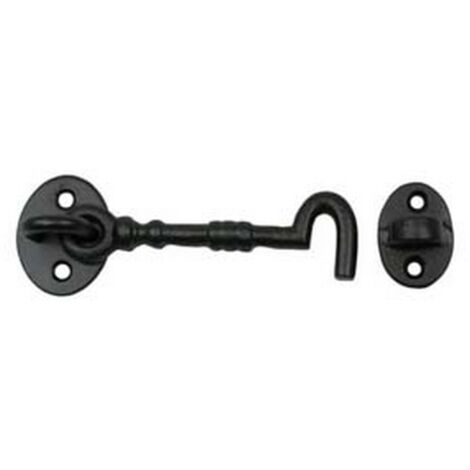 4PZ GANCIO FERMAPERSIANE RUSTICO NERO SNODATO CON INCONTRO - mm.100