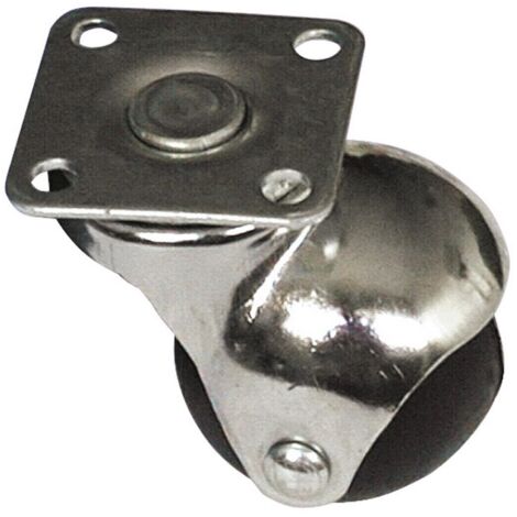 4PZ RUOTA GIREVOLE PER MOBILI CUFFIA CROMATA  mm. 40-piastra mm. 38x38