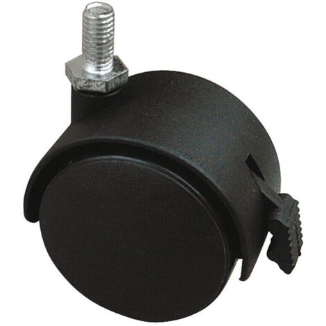 4PZ RUOTA GIREVOLE PER MOBILI CUFFIA NYLON+FRENO  mm. 40-perno M8x15