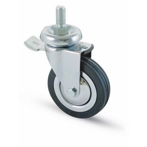 4PZ RUOTA GIREVOLE PER MOBILI+FRENO art.155BISB mm. 80-perno M12x30