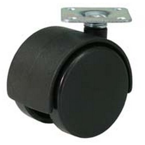 4PZ RUOTE DOPPIE IN NYLON CON PIASTRA - ø mm.40 piastra mm.38x38