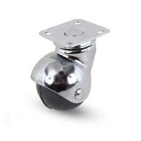 4PZ RUOTE SFERICHE GOMMA PIASTRA GIREVOLE"165"  mm30 piastra mm40x40 mm52h