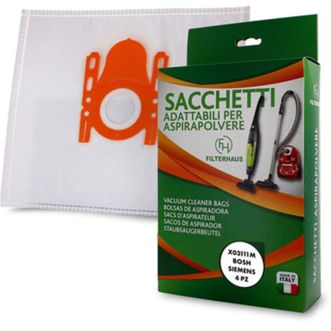 4pz Sacchetti MICROFIBRA ASPIRAPOLVERE Siemens BOSCH VS7 POWER MAX vs BBS FREE