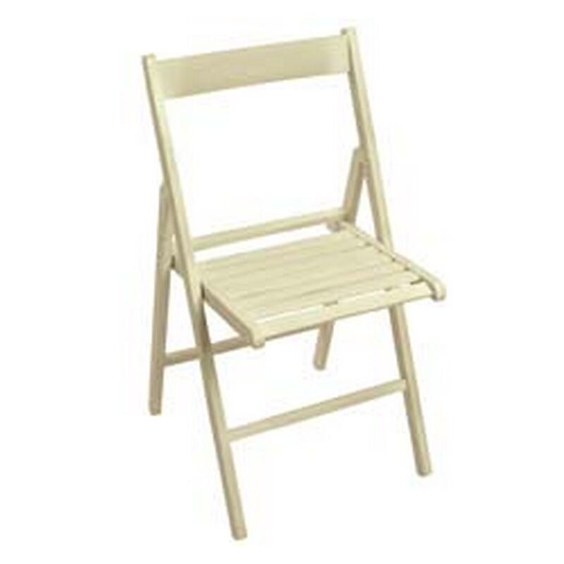 Image of 4PZ sedia birreria pieghevole in legno bianca laccata - CM.41,7X6,6X87,5H. (chiusa)colore bianco laccato