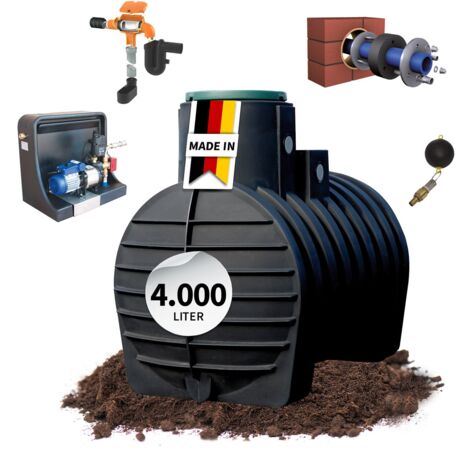 4rain MONO Erdtank-Paket 4000 Liter Haus-Premium