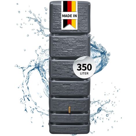 4rain SLIM STONE DECOR Wandtank 350 Liter graphite grey