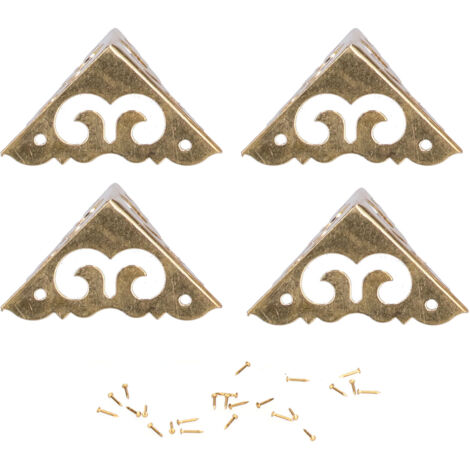 4Set Box Corner Protector Brass Luggage Edge Safety Guard Cover Hardware Accessory