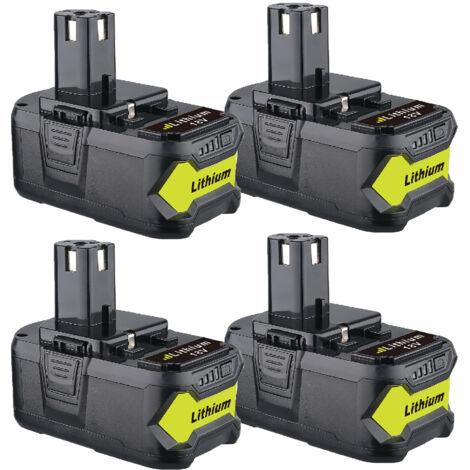 4Stück 18V 8.0Ah Akku für Ryobi Elektrowerkzeug mit LED-Ladeanzeige P108 Li-Ion Ersatzakku für Ryobi ONE+ RB18L50 RB18L40 RB18L13 P102 P103 P104 P105 P106 P107