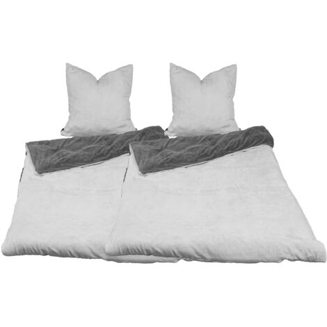 4tlg Cashmere Like Wende-Bettwäsche 135x200cm-M720122-Anthrazit-2er
