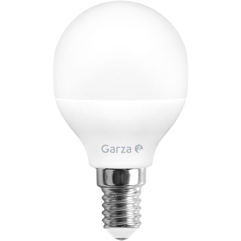 

Garza ® - Bombilla Led Esférica, Luz cálida 3000K, Casquillo E14, 6W 470 lúmenes