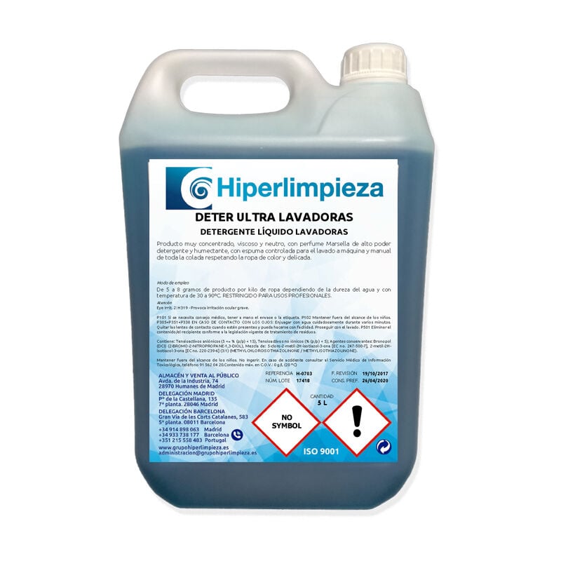 

4uds Detergente líquido para lavadoras 5L