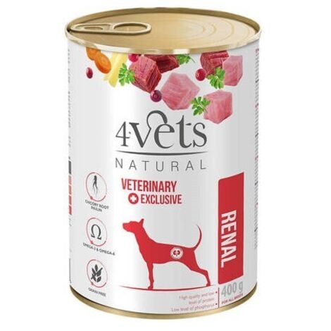 4VETS Natural Renal - cibo umido per cani - 12x400g