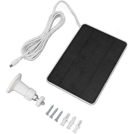 4W 5V Solar Panel for Wireless Outdoor Security Camera IP65 Waterproof Solar Charging Panel with Adjustable Bracket White