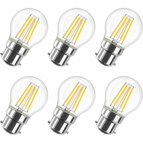 4W Ampoule LED Filament à Bayonnate G45 B22, 2700K Blanc Chaud, 470Lm, Ampoule Vintage, Non-dimmable, Lot de 6 [Classe éner
