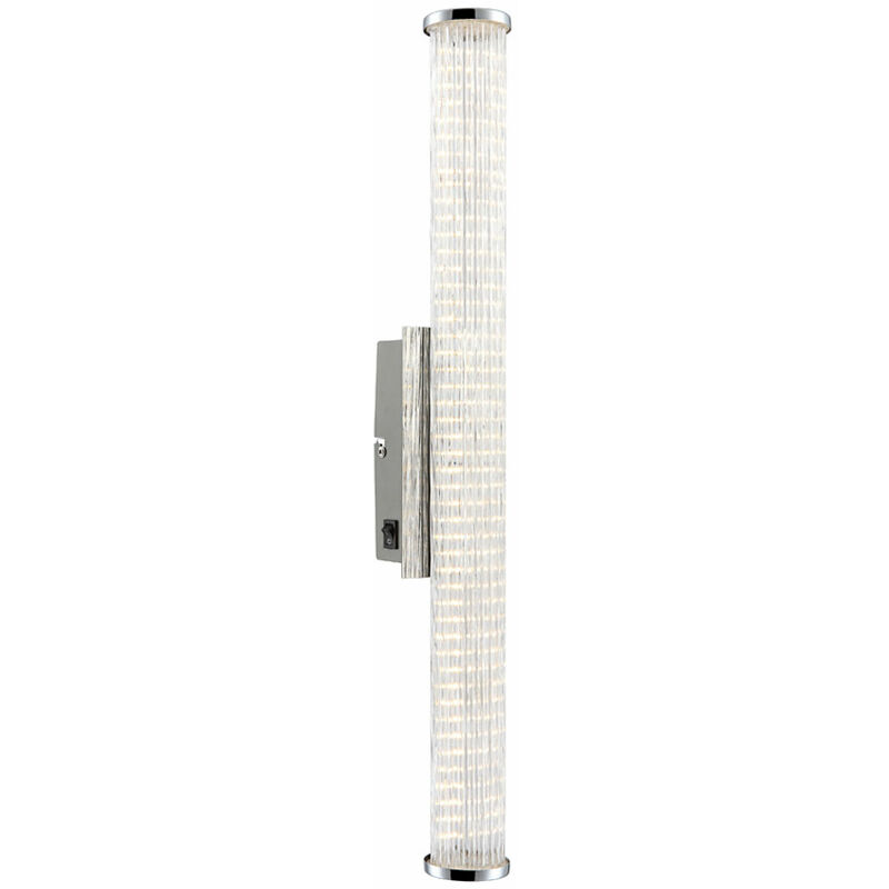 

Globo - Aplique de pared de diseño moderno aplique de pared de cromo cristal, con interruptor, 1x LED 9 vatios 885 lúmenes blanco cálido, Al 61,5 cm