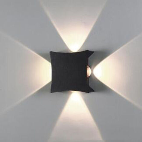 4W Moderne Applique Murale LED Lampe Murale Imperméable IP65 Aluminium Lampe de Mur LED Intérieur Extérieur pour Salle de Bains Salon Chambre à Coucher Couloir Escalier Entrée Porche - Lumière chaude 
