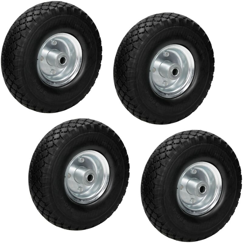 

4x 10' Rueda de carro goma maciza de repuesto PU color negro 260x85 mm 3.00-4