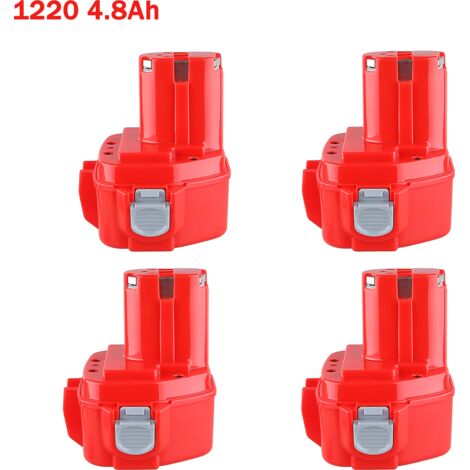 4x 12V 4.8Ah NI-MH Ersatzakku für Makita PA12 1220 1222 1233S 1233SA 1233SB 1234 1235 1235B 1235F 192696-2 192698-8 19269. 8-A 193138-9 1939-5 ML120 Akku-Elektrowerkzeug