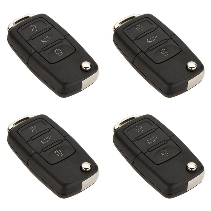 Tlily - 4X 2 Boutons Remplacement Sans Cle a Distance Vehicule Pliant Porte-Telecommande Enveloppe Coquille de Clef pour