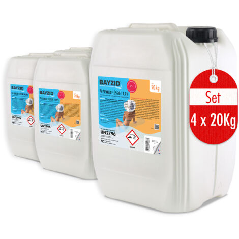 4x 20 kg BAYZID® pH Minus flüssig 14,9%