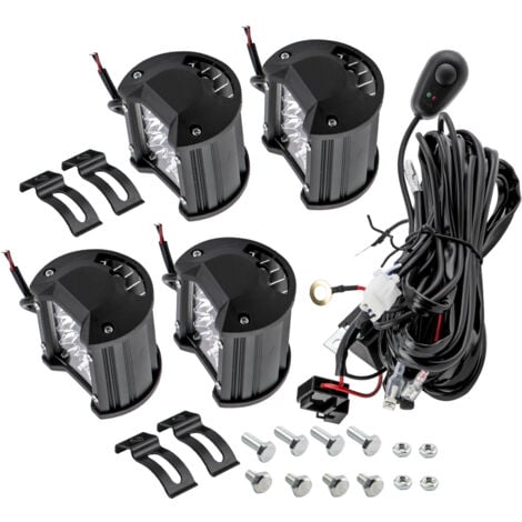 4X 4" LED Work Light Bar Combo Fog Driving Lamp + Wiring for Car, ATV, SUV