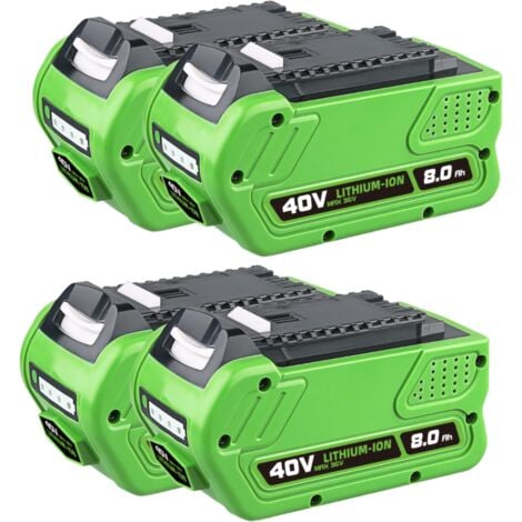 4x 40V 8.0Ah Batterie de Remplacement pour Greenworks 40V Batterie G-Max Série 40V Tools 29472 29462 20672 20202 20262