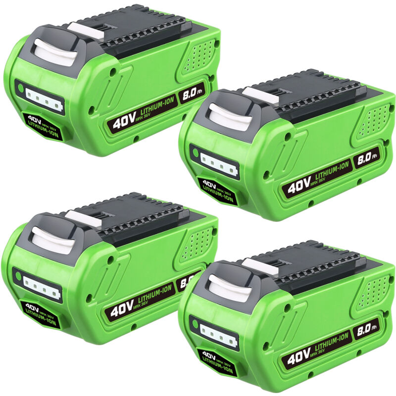 Pdstation - 4x 40V 8.0Ah Batterie de Remplacement pour Greenworks 40V Batterie G-Max Série 40V Tools 29472 29462 20672 20202 20262