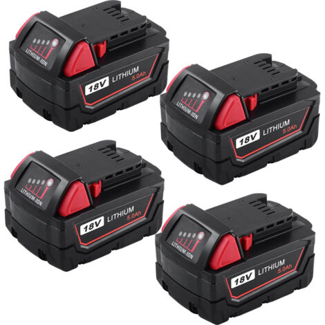 4X 5.0 Ah battery for Milwaukee Battery M18  18V 48-11-1840 48-11-1850 48-11-1815 48-11-1822 48-11-1820 48-11-1852 48-11-1828