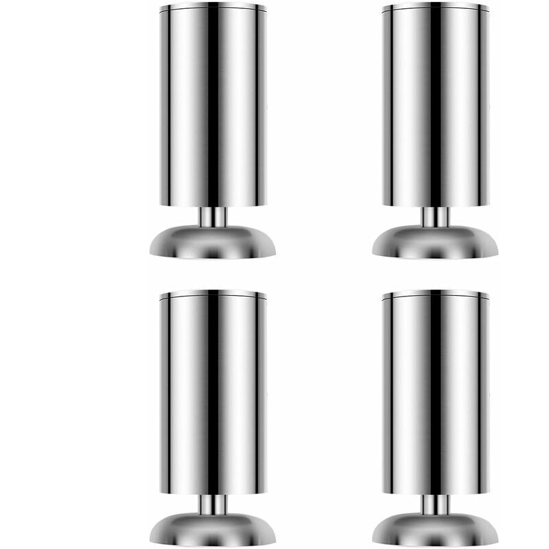 Linghhang - 4X 50 x 80mm Pieds de Meubles, Inoxydable Armoire de Cuisine Armoire Pieds Pieds Rondes - Tapis en Caoutchouc - Sûr et Silencieux